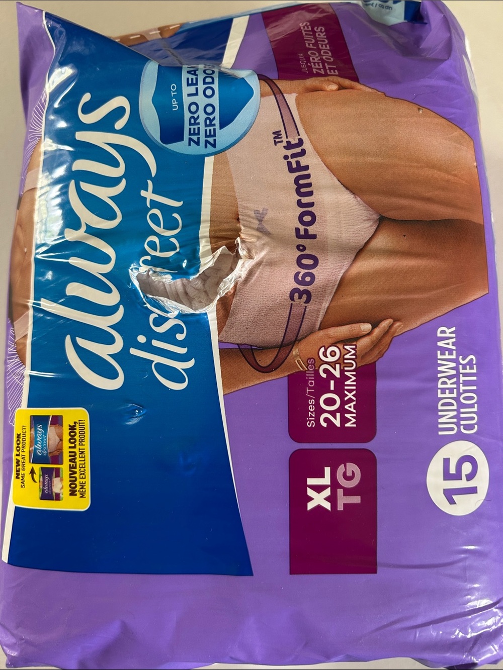 Always Discreet Underwear Pack - Purple and Blue Packaging